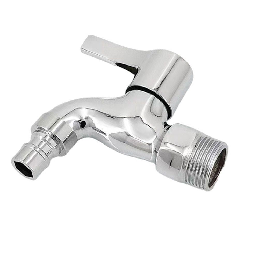 Alloy Outdoor Faucet, Interface Wall-Mounted Faucet, Used for Bathroom Mop Sink, Balcony and Garden（Silver）