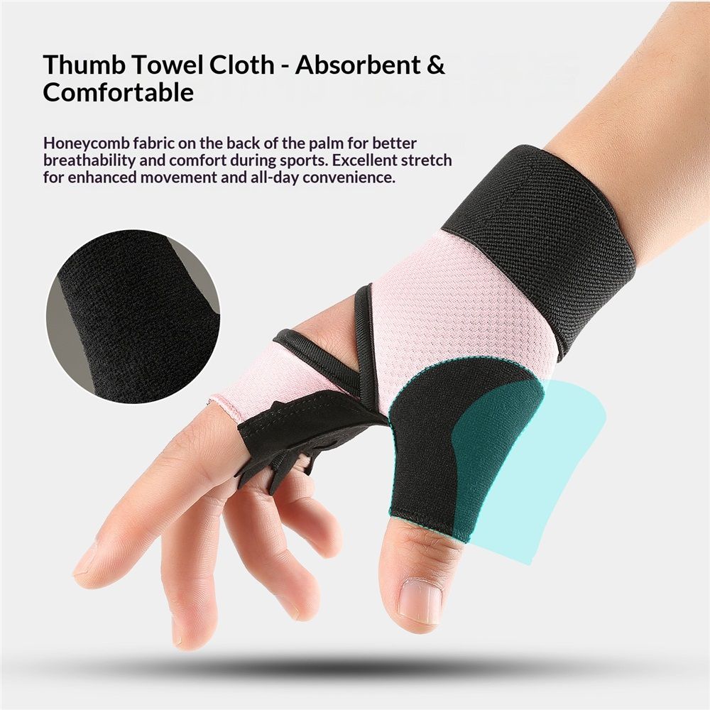 1 Pair Essential Training & Weightlifting Gloves, Fingerless Workout Gloves, for Secure Hold and Palm Padding Protection