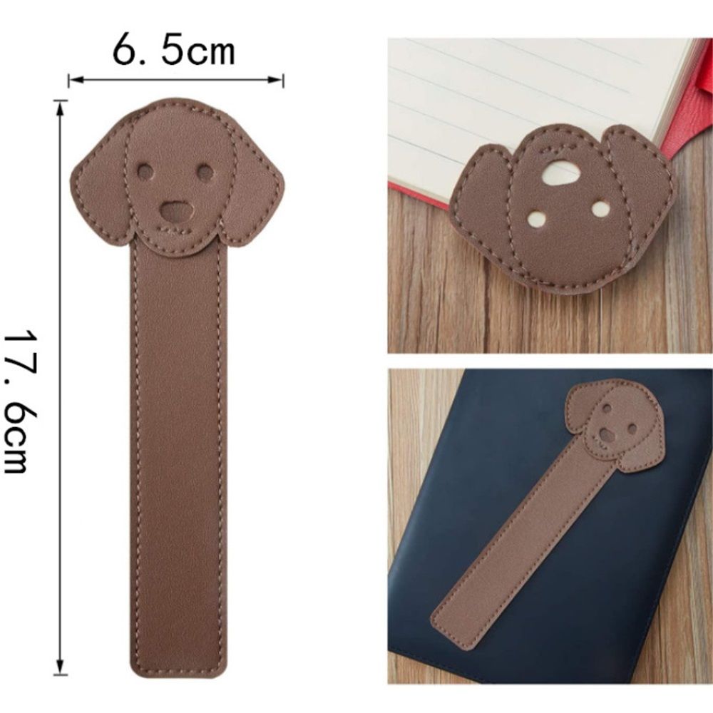 6 Pieces Faux Leather Dog Bookmarks PU Animal Puppy Bookmarks Handmade Personalized Reading Page Markers for Bookworms Book Lovers Writers Relatives Friends Men Women Teen Boys Girls, Brown