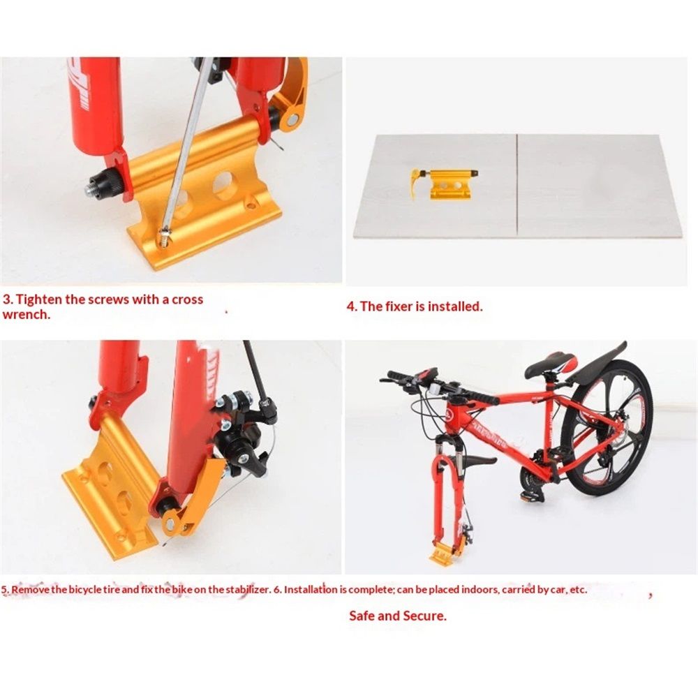 Bike Block Fork Mount w/Quick-Release Lever, Aluminum Alloy Bicycle Front Fork Fixed Clip Luggage Rack for Truck Bed/Trailer/Van, Vertical or Horizontal Mounted (yellow)