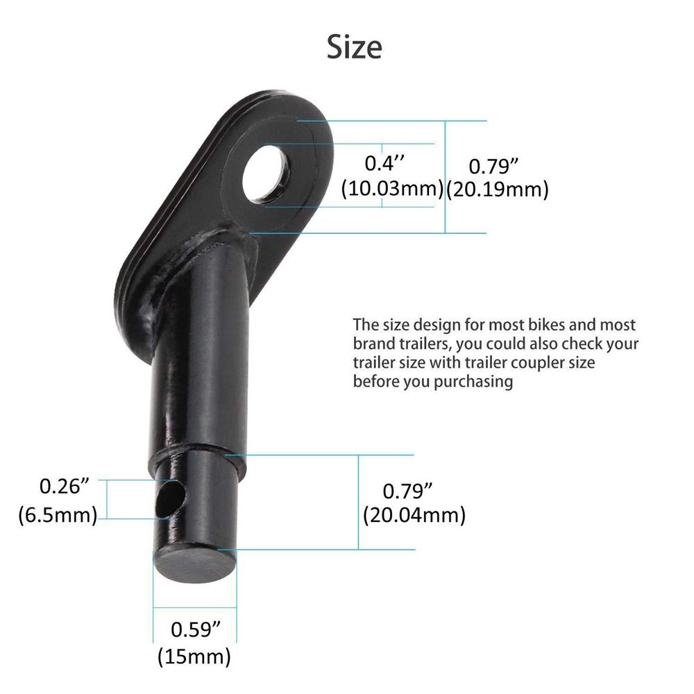 2 pack Bike Trailer Hitch Connector Coupler Bicycle Adapter for Children's Trailers,Cargo and Pet Bicycle Trailers,Black Adapter Accessories