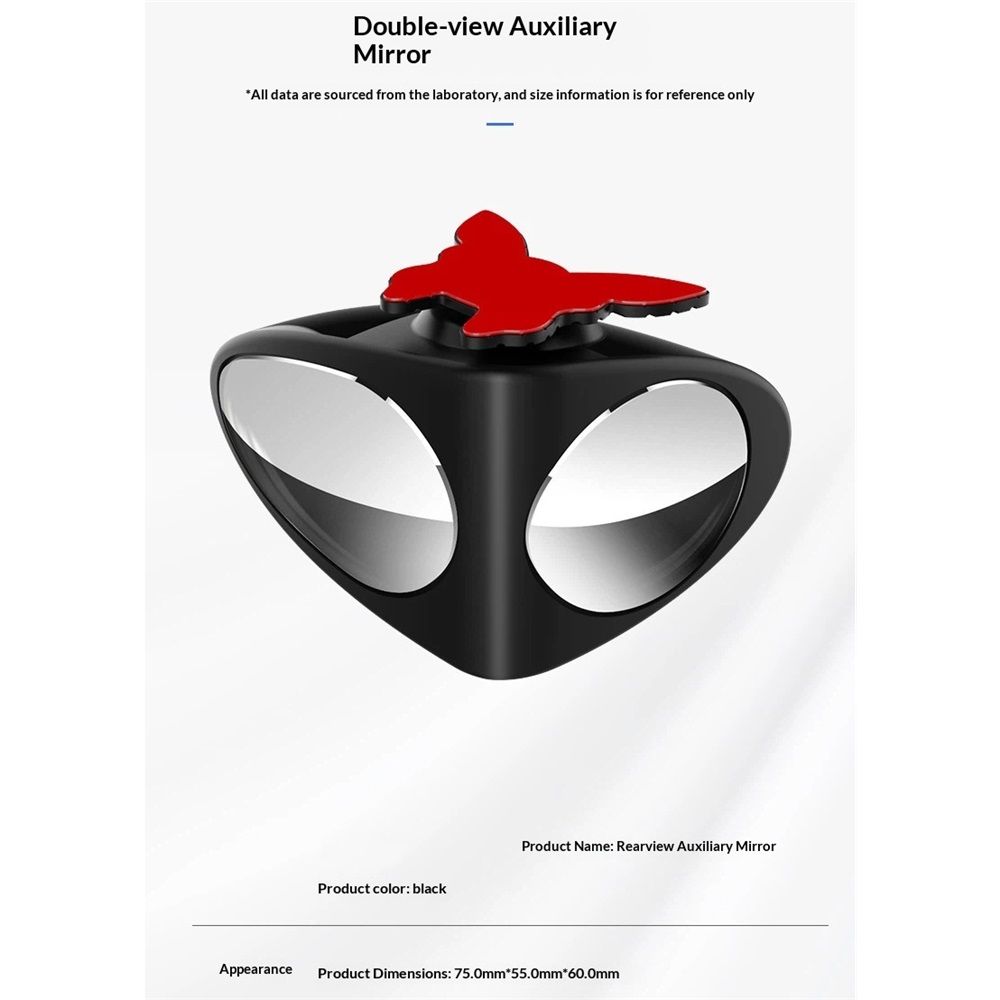 2 pack Blind Spot Car Mirror - Glasses Convex Wide Angle Rear View 360 Degrees Rotatable Blindspot Side Eliminator Auxiliary Mirror for Cars SUV and Trucks (Left & Right)