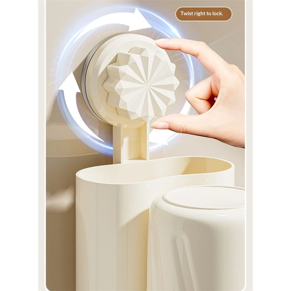 Wall-Mounted Toothbrush and Toothpaste Holder - Self-Draining Design, Easy Installation, Space-Saving, milky white (Single - One Normal Cup)