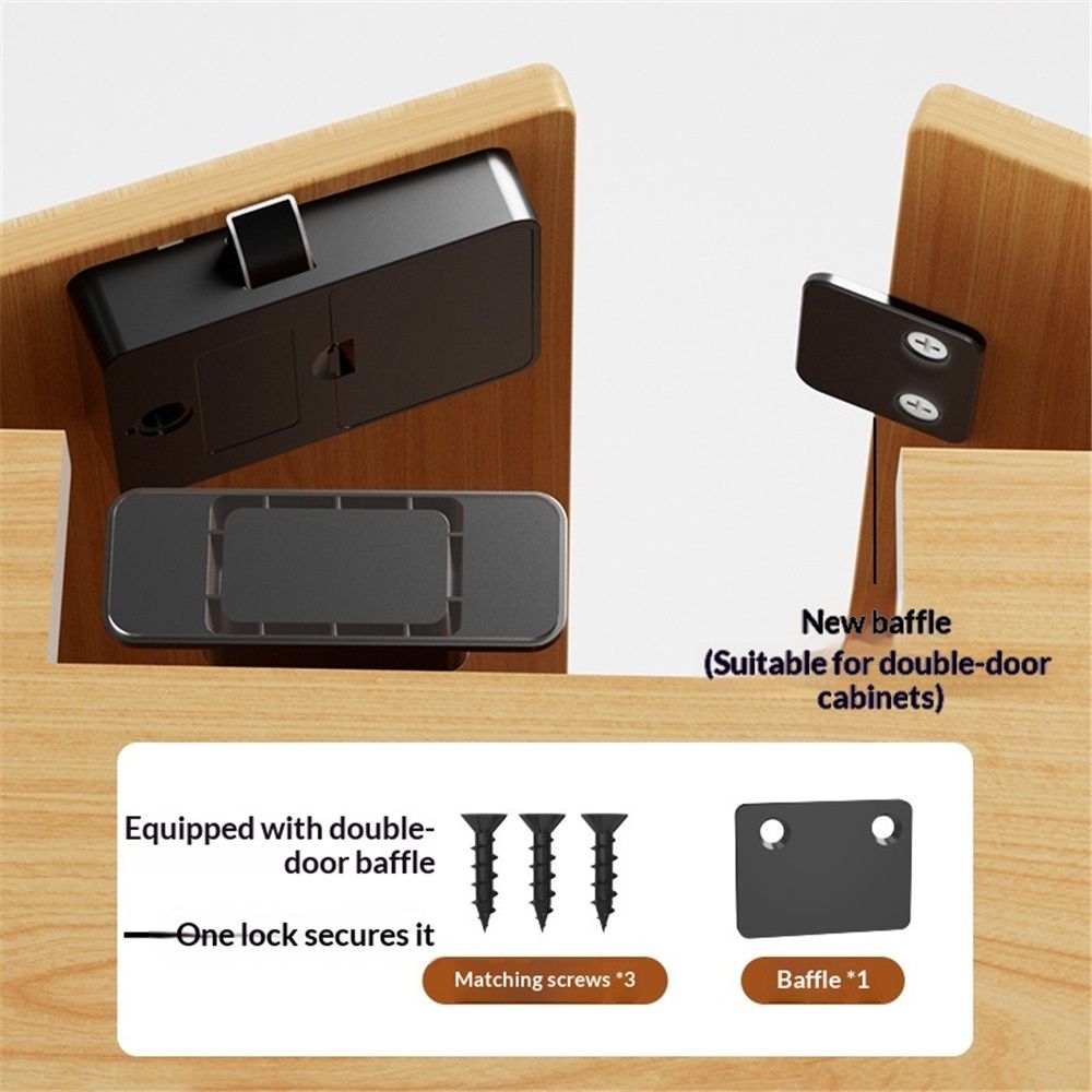Mini Fingerprint Lock,Smart Electric Drawer Cabinet Lock,360° Fingerprint Recognition,USB Charging,Energy Saving and Low Power Consumption,Storing 20 Fingerprints
