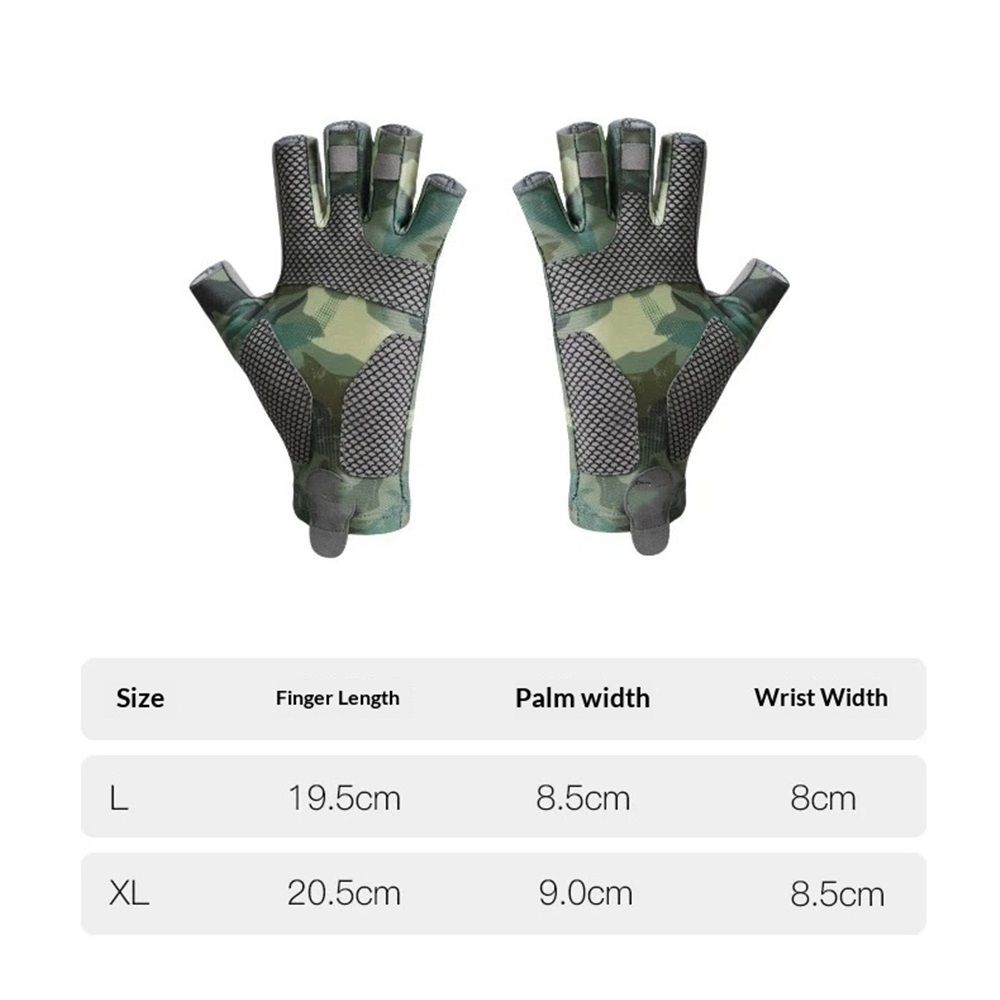Fishing Gloves Gloves UV Protection Fingerless Gloves Men Women for Outdoor, Kayaking, Rowing, Paddling, Canoeing, Hunting（green）