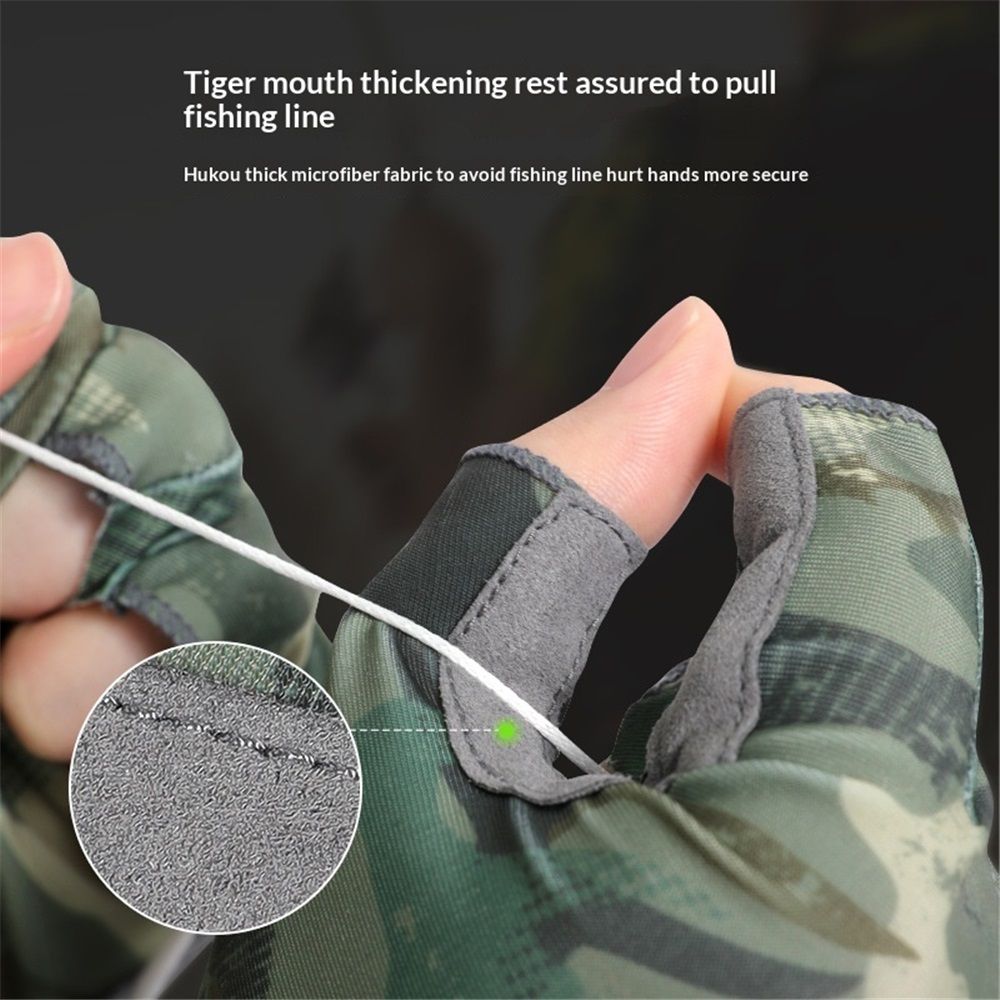 Fishing Gloves Gloves UV Protection Fingerless Gloves Men Women for Outdoor, Kayaking, Rowing, Paddling, Canoeing, Hunting（green）