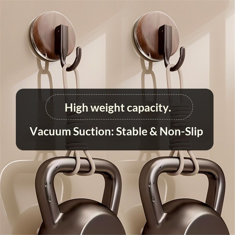4 pack Wreath Hanger for Front Door, Upgraded Suction Cup Hook for Window Glass/Shower Mirror/Over Door (Walnut)