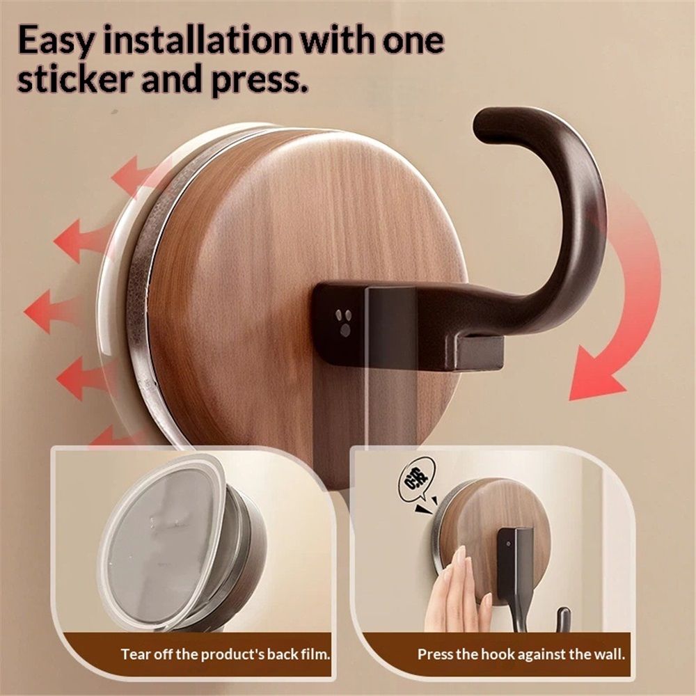 4 pack Wreath Hanger for Front Door, Upgraded Suction Cup Hook for Window Glass/Shower Mirror/Over Door (Walnut)
