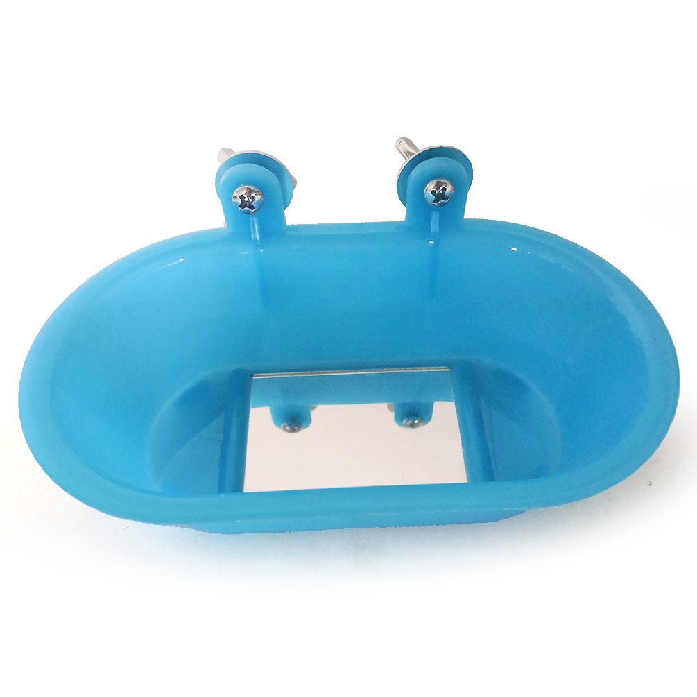 2 pack Bathtub with Mirror Toy Shower Tub Bathtub Cleaning Tool Plastic Durable Adorable Odorless for Small Parakeet