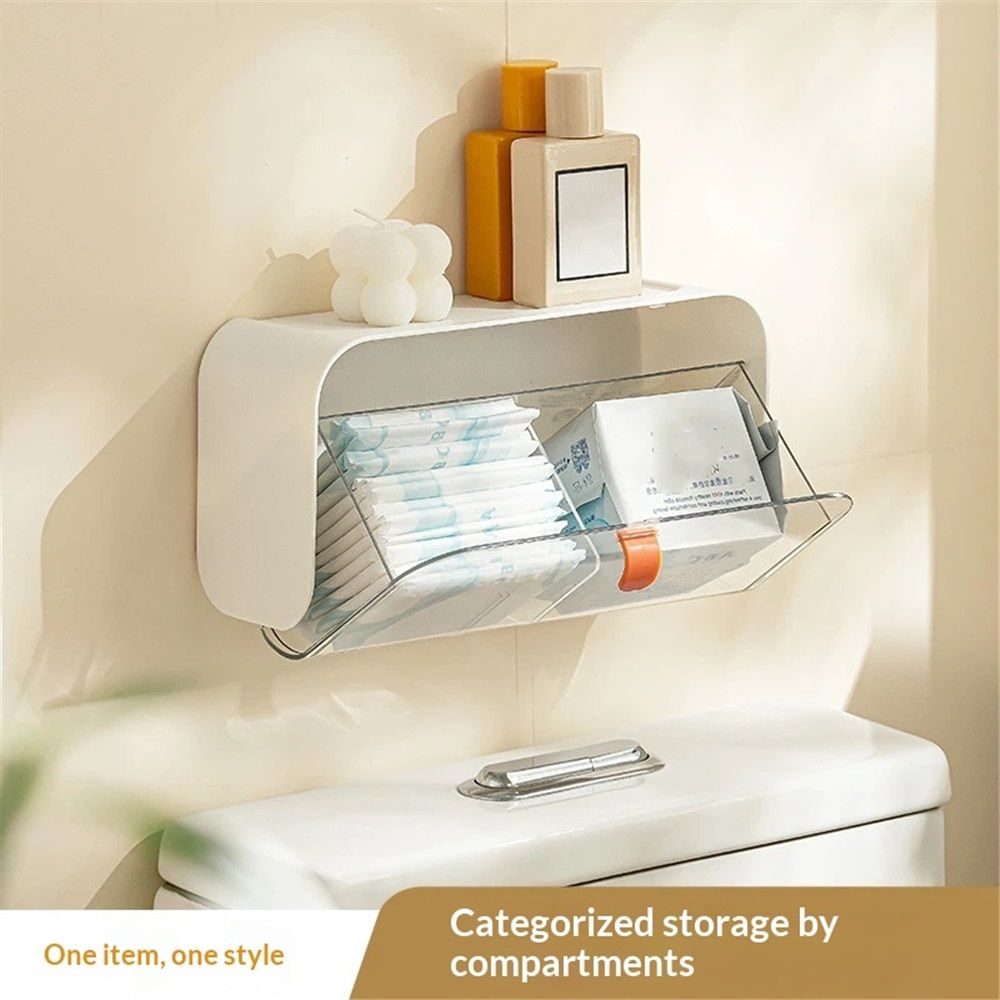 Pad Holder for Bathroom,Sanitary Napkins Organizer,Feminine Tampons Storage Day Overnight Cotton Pad Holder, white（only box）