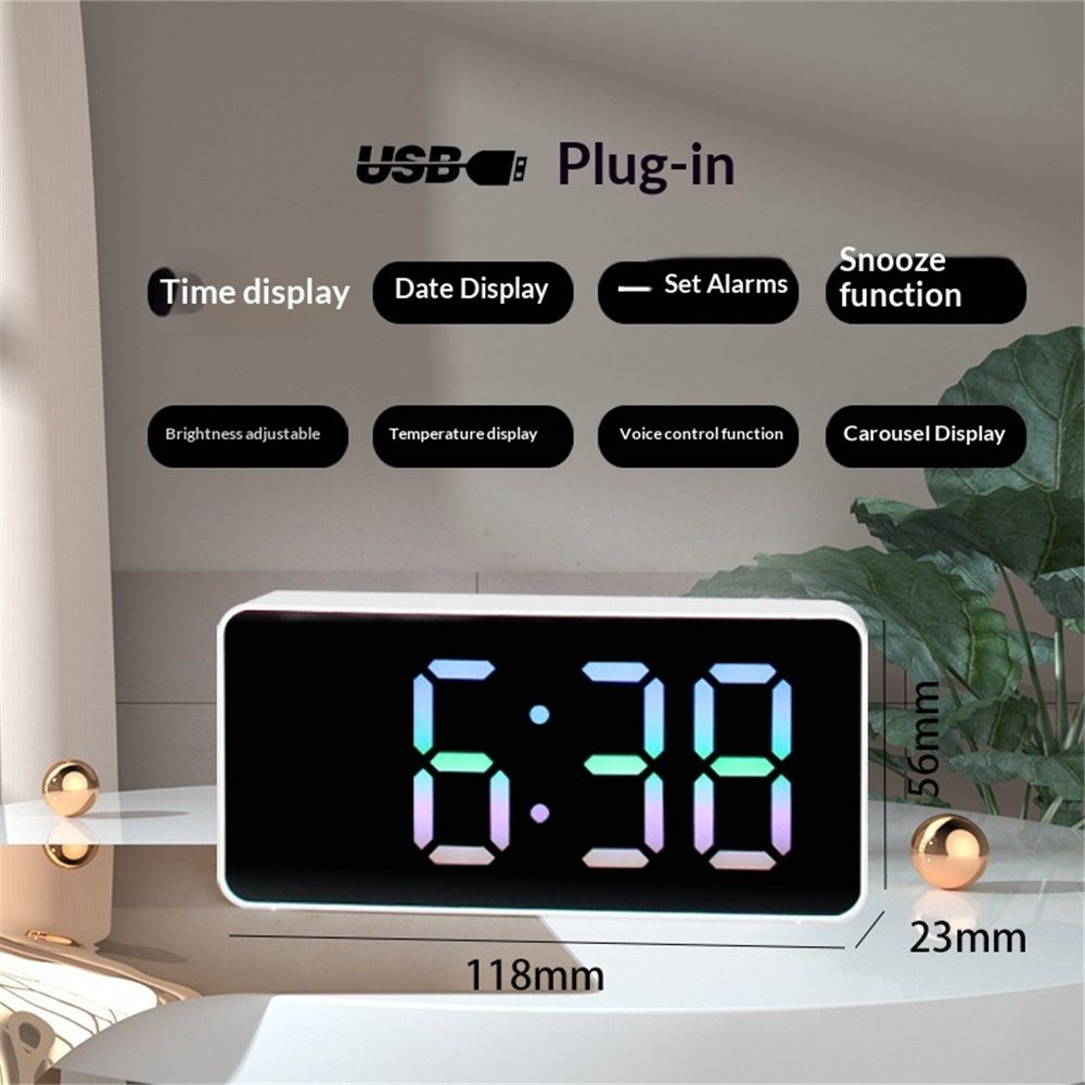 LED Digital Wall Clock, Big Digits,Modern Electric Small Silent Wall Clock for Living Room, Bedroom, Classroom, Farmhouse, Kitchen, Office