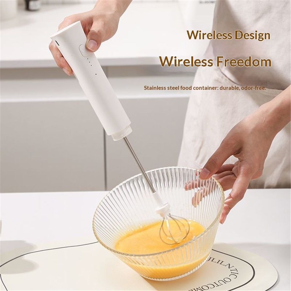 Rechargeable Milk Frother Handheld - Powerful Speed Motor,  - Drink Mixer for Latte, Cappuccino, Matcha & Protein Powder