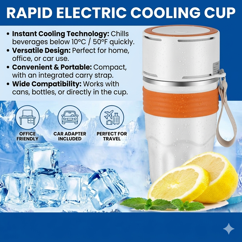 USB Heated & Cooling Smart Cup, Fast Cooling 0–10°C & Heating Up to 50°C, Portable Thermostatic Cold & Hot Cup, Car Office Travel Use, USB Powered Beverage Cooler & Warmer, Works with Power Bank & Car Charger,Orange