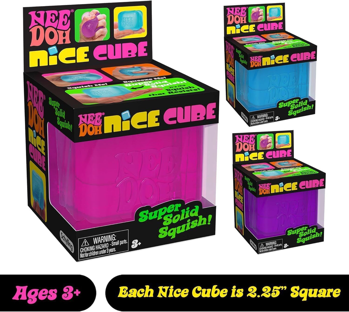 Blue Stress Cube Fidget Squishy Slow Rising Sensory Stress Ball, Calming Squeeze Toy for Stress Relief and Focus