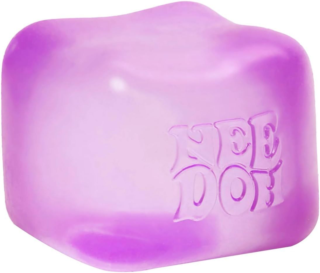 Purple Stress Cube Fidget Squishy Slow Rising Stress Ball, High Density Gel Filled Sensory Fidget Toy for Anxiety Relief