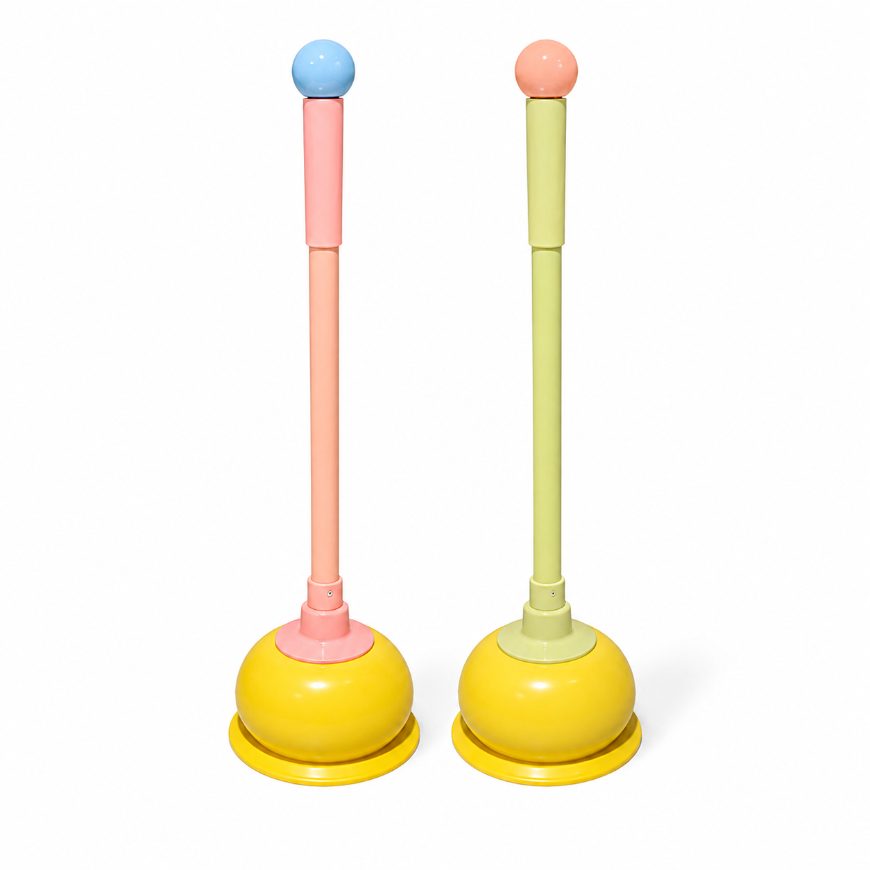 Toilet Plunger, Long Handle Bathroom Plunger with Strong Suction Cup, Non-Scratch Drain Plunger for Toilet, Kitchen Sink, Bathroom Drain, Bathtub and Shower, Cute Freestanding Clog Remover, Green
