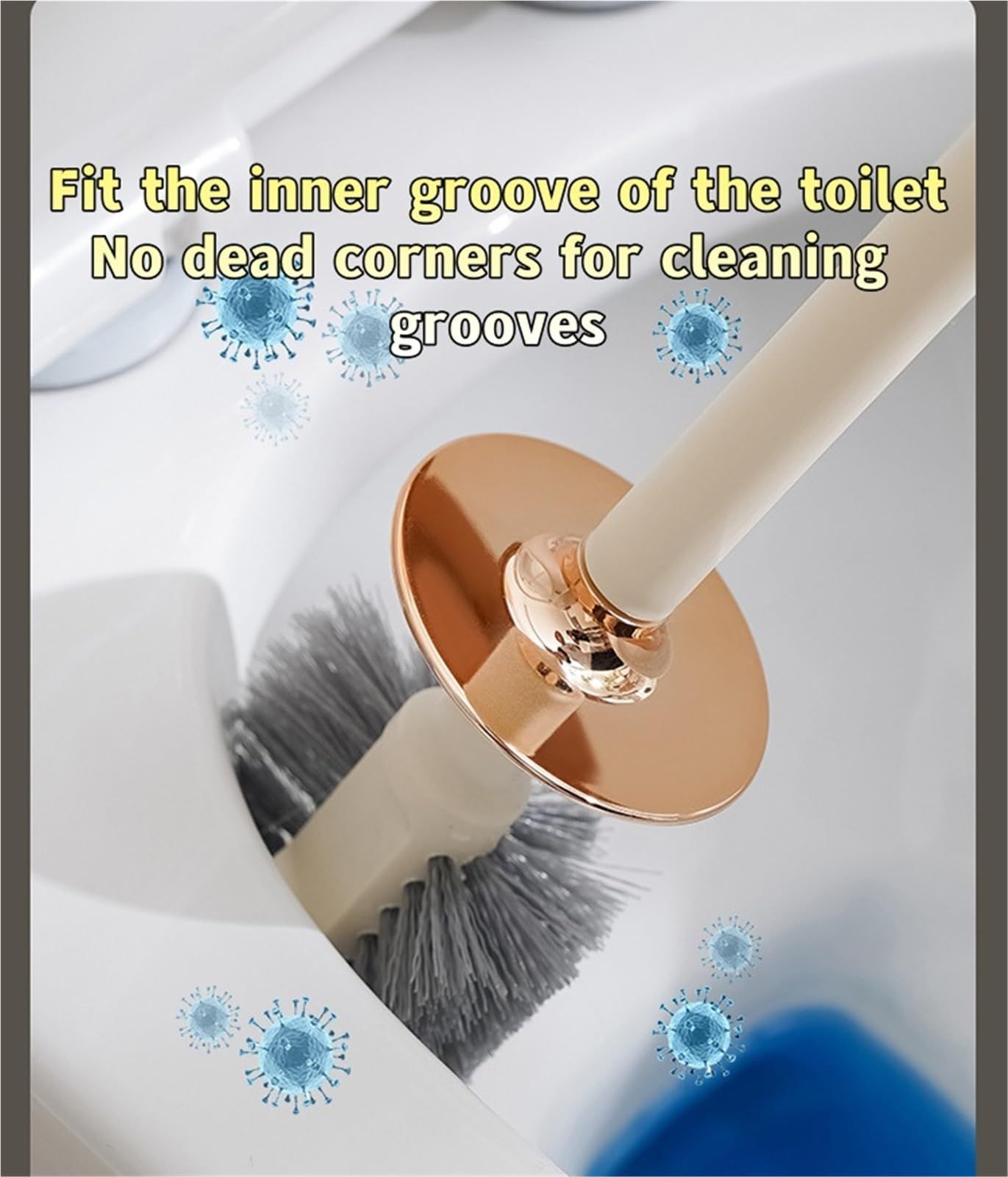 Toilet Brush with Holder Red, Bathroom Toilet Bowl Cleaning Brush Set with Long Handle and Durable Bristles