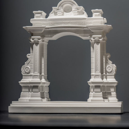 Miniature Roman Arch Model - Handcrafted Plaster Architectural Decor for Bookshelf, Desk & Home Display