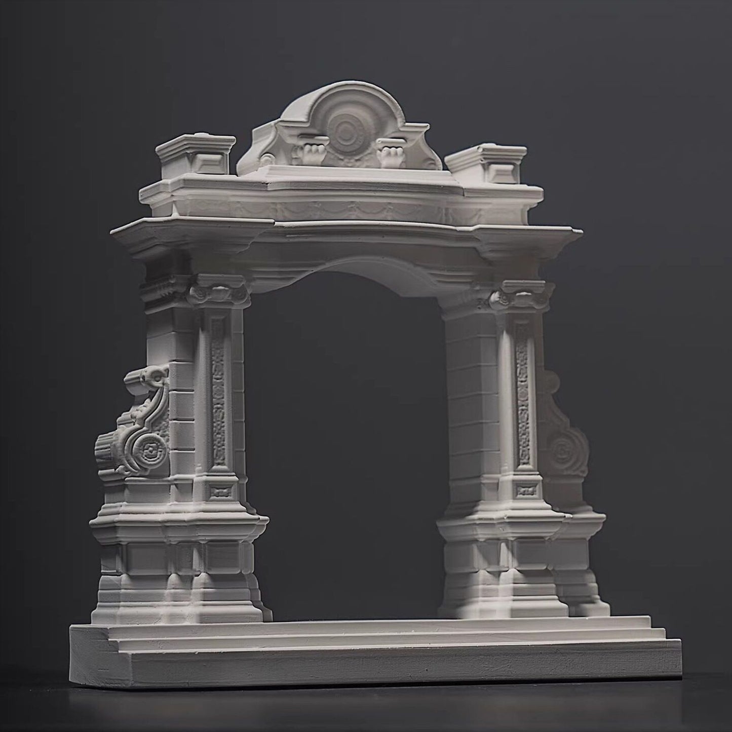 Miniature Roman Arch Model - Handcrafted Plaster Architectural Decor for Bookshelf, Desk & Home Display