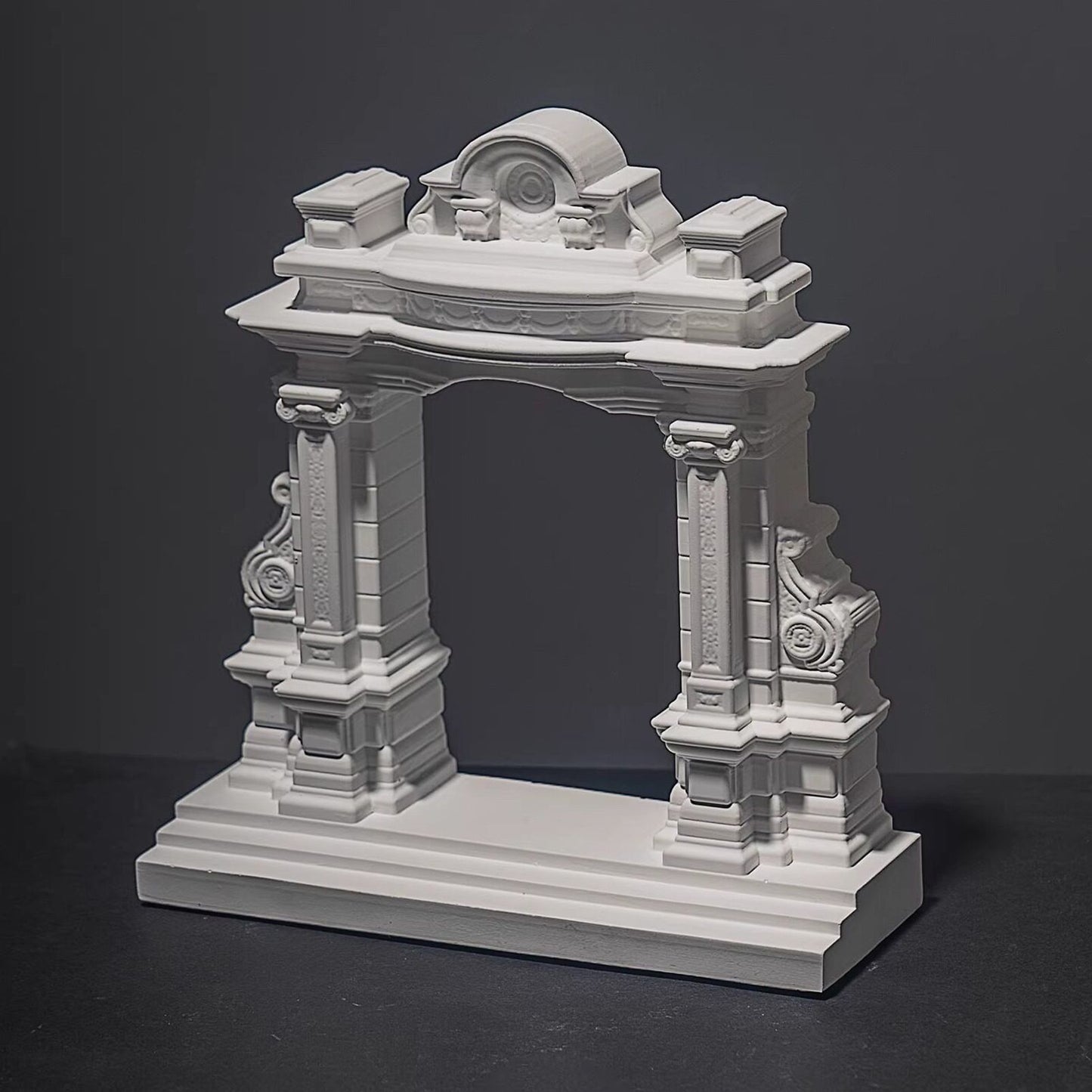 Miniature Roman Arch Model - Handcrafted Plaster Architectural Decor for Bookshelf, Desk & Home Display