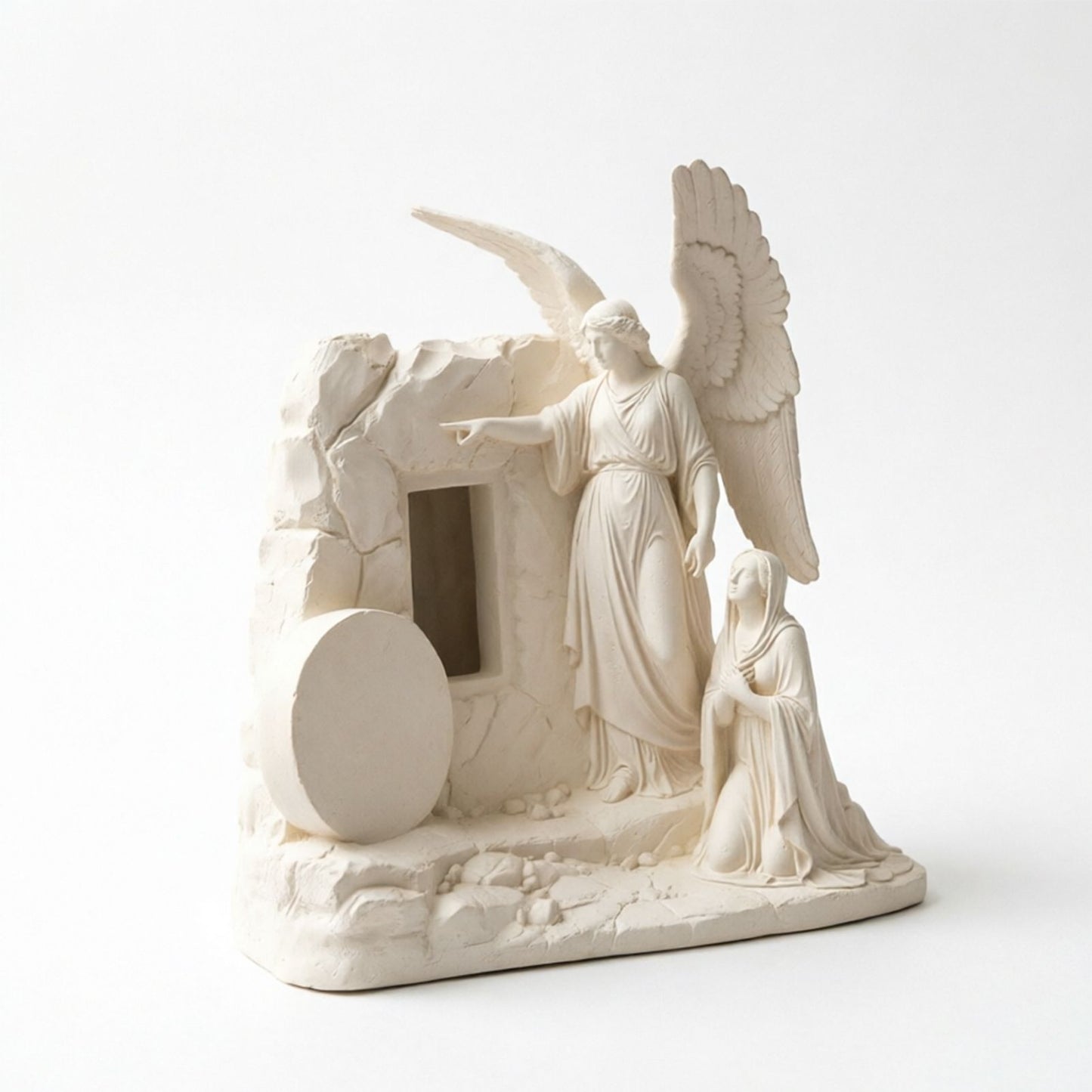 Praying Angel Statue with Open Wings - Religious Figurine Depicting Angel in Prayer, Spiritual Home Decor