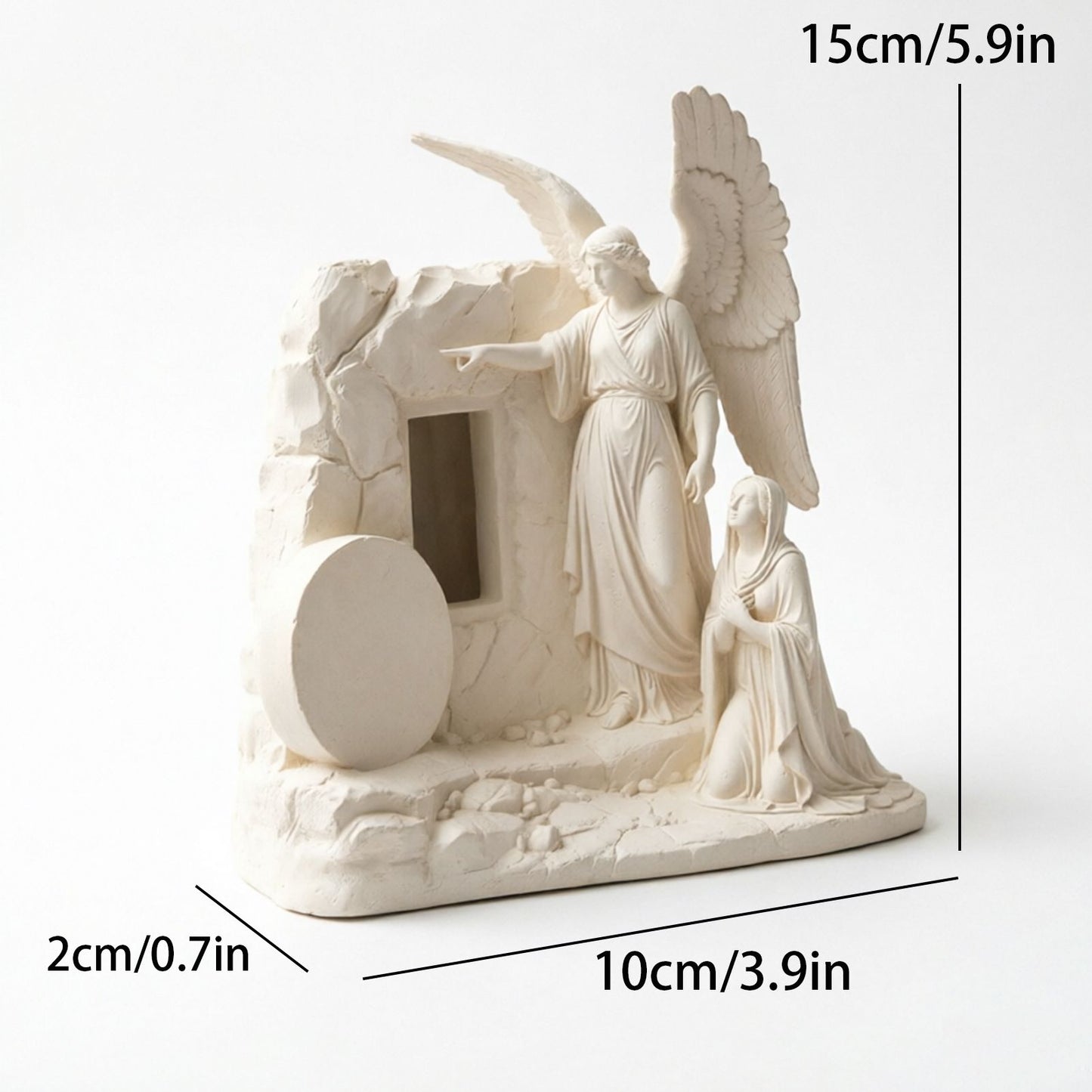Praying Angel Statue with Open Wings - Religious Figurine Depicting Angel in Prayer, Spiritual Home Decor