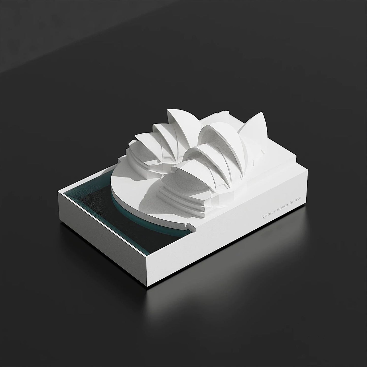 Sydney Opera House Concrete Model - Modern Architectural Sculpture Desktop Decor, Minimalist Cement Statue for Home Office Bookshelf, Unique Travel Souvenir & Housewarming Gift