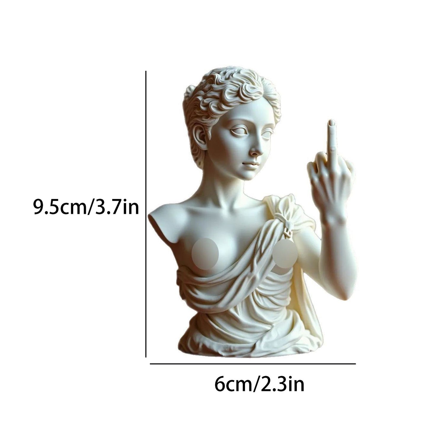 Rebellious Venus Statue Modern Resin Sculpture of Aphrodite Giving the Middle Finger Edgy Home Decor, Bold Art Piece for Living Room, Office, or Bar Unique Gift for Art Lovers(Model E)