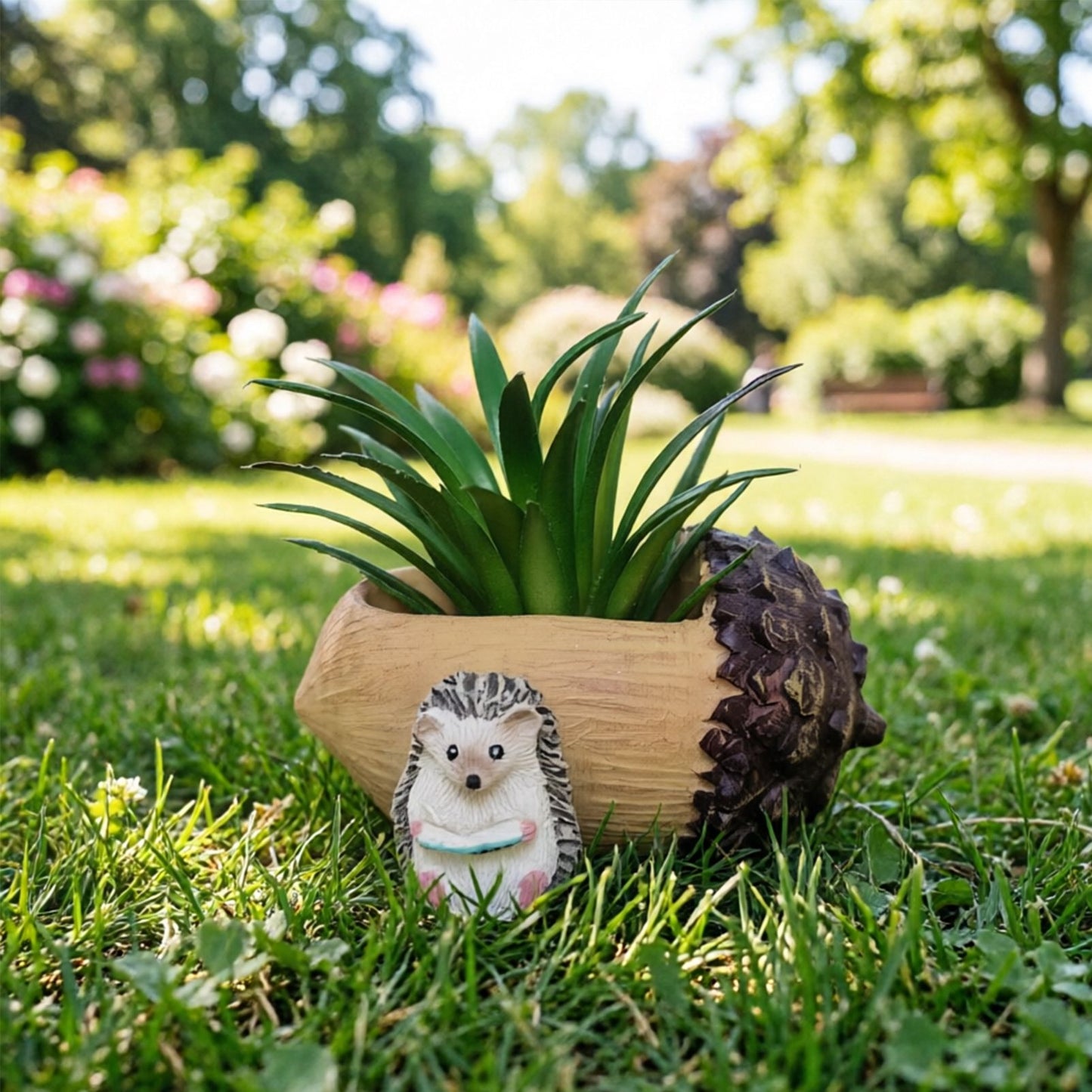 Creative Hedgehog Pinecone Resin Planter, Mini Succulent Pot for Indoor & Outdoor Garden Decor