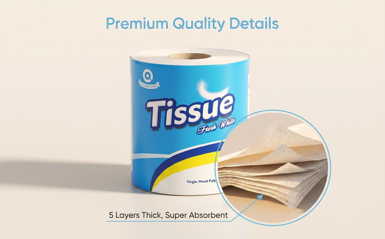 Coreless Toilet Paper, 18 Rolls Per Carton