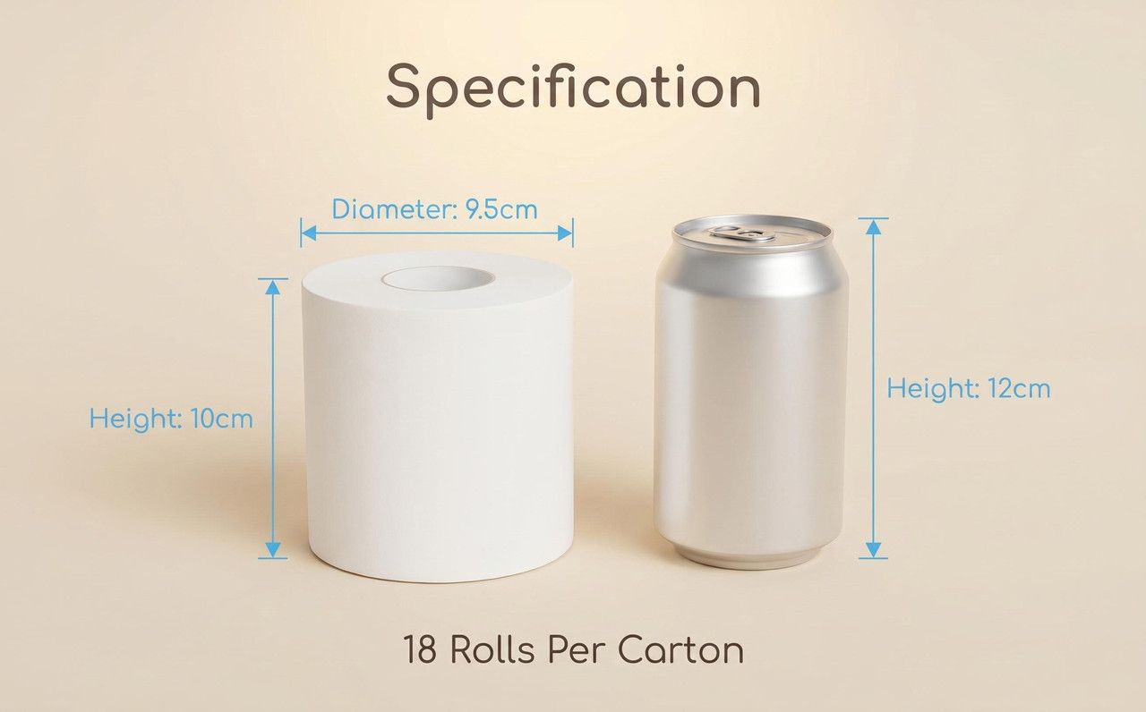 Coreless Toilet Paper, 18 Rolls Per Carton