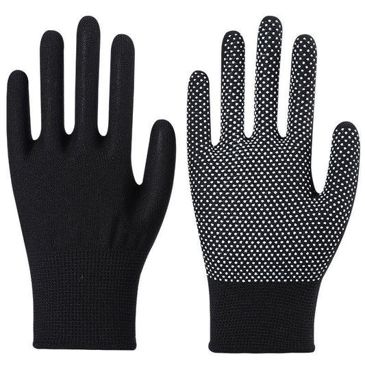 10-Pairs Nylon Work Gloves-Black Full Finger