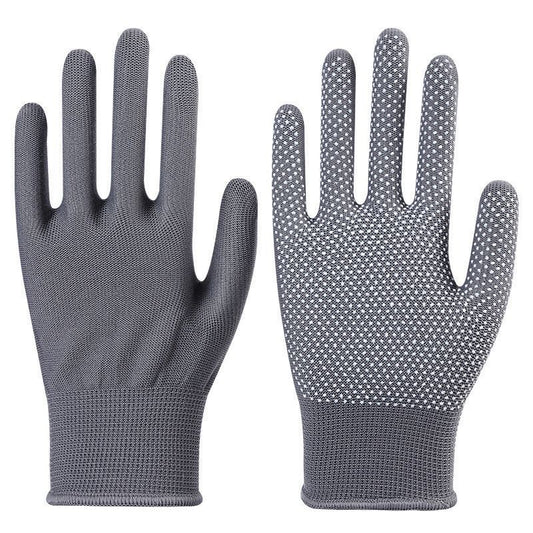 10-Pairs Nylon Work Gloves-Gray Full Finger
