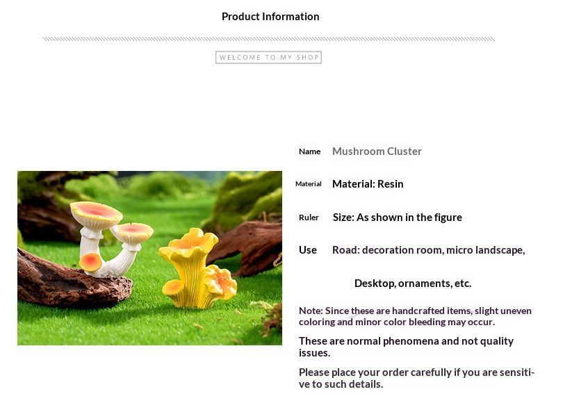 10pcs Artificial Flame-topped Guoba Mushroom Ornament Type-8