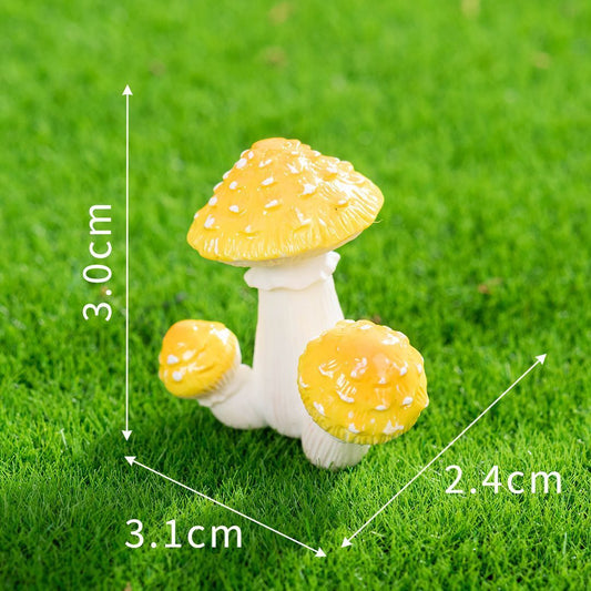 10pcs Artificial Golden Bead Yaxue Mushroom Ornament Type-7