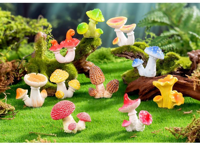 10pcs Artificial Golden Cup Fenzheng Mushroom Ornament Type-10