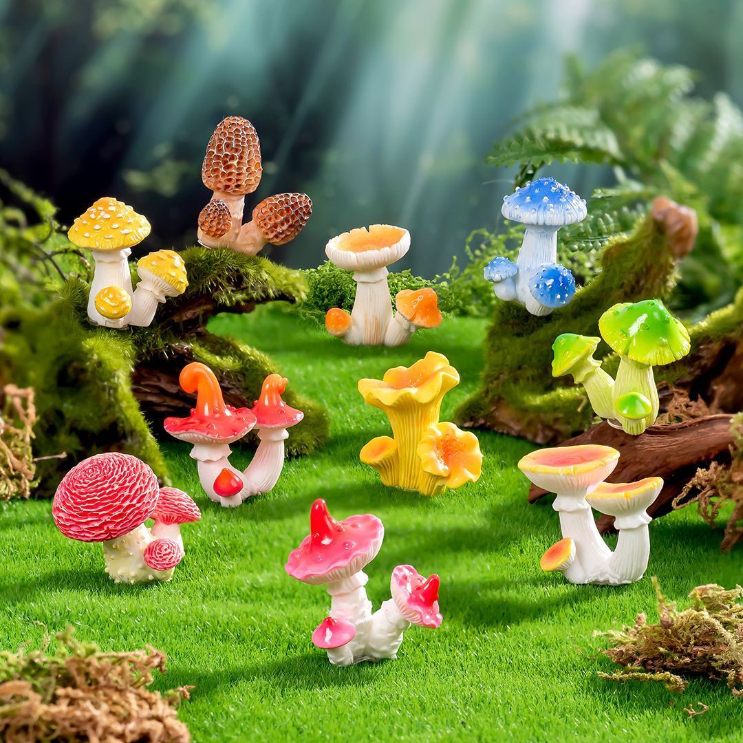 10pcs Artificial Golden Cup Laba Mushroom Ornament-Type 5