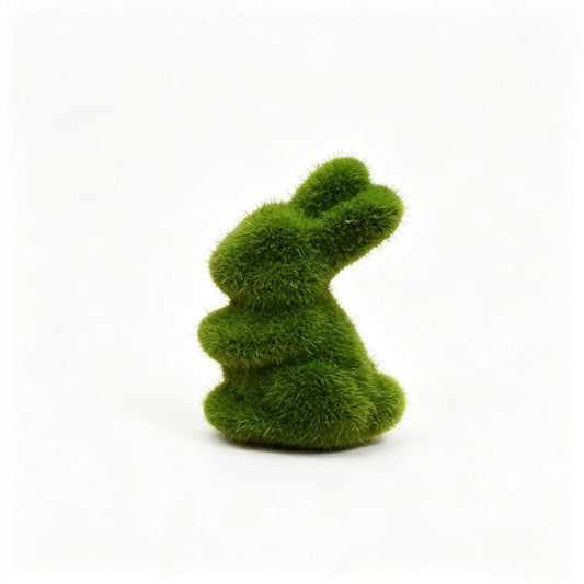2-Pack Cute Artificial Moss Bunny Desk Decoration Green 8cm-High
