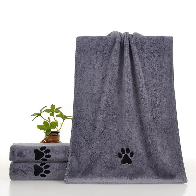 2-Pack Pet Quick-Dry Microfiber Towel Gray Size-50x100cm