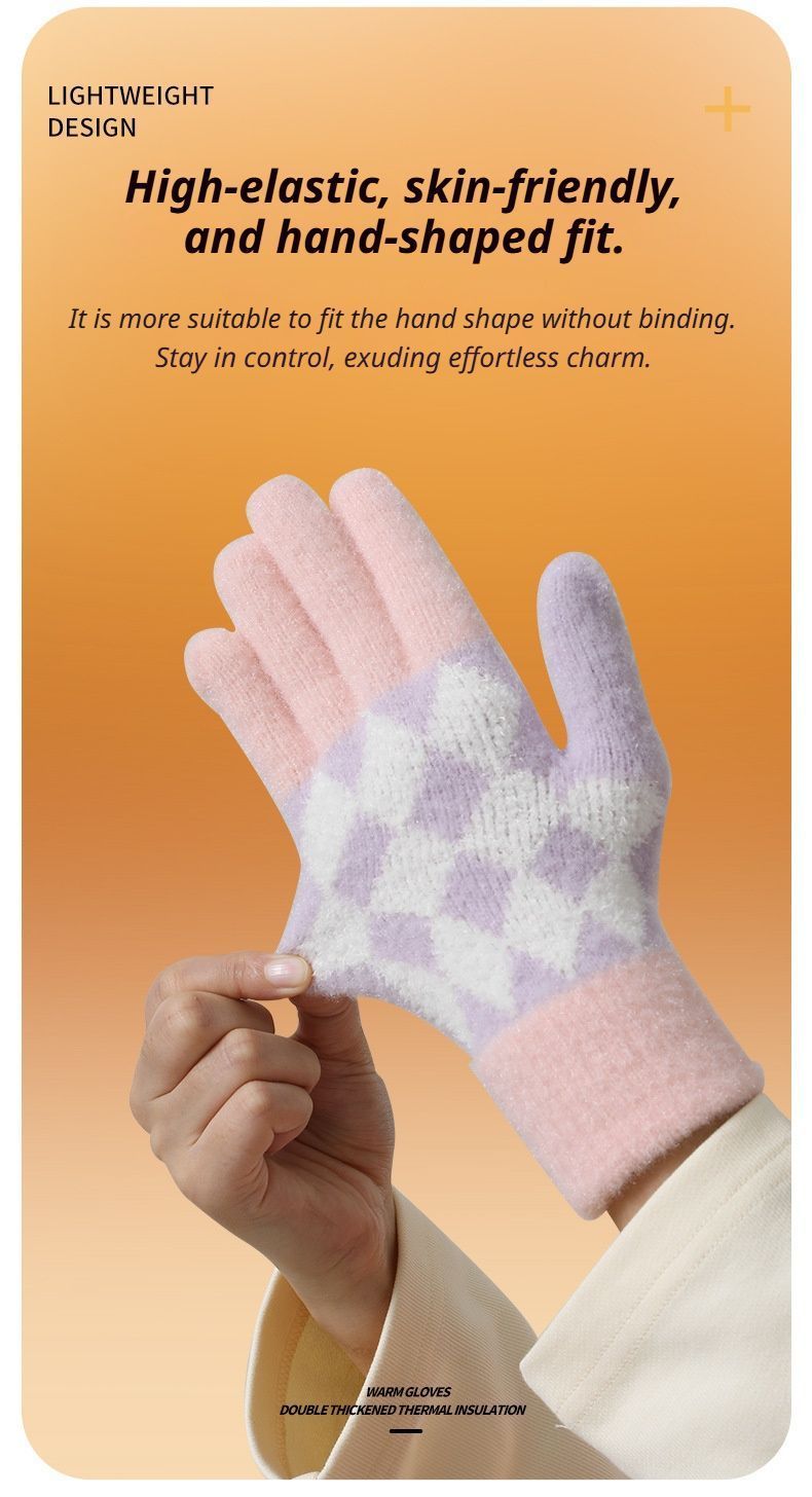 2-Pack Women Warm Touchscreen Knitted Gloves-NT30107 Beige
