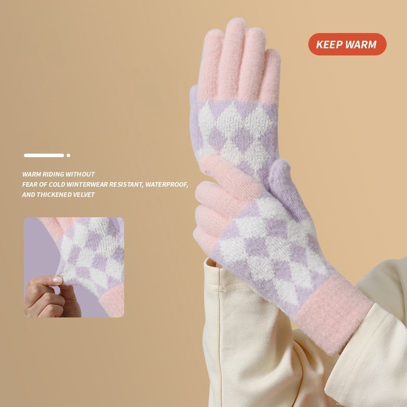 2-Pack Women Warm Touchscreen Knitted Gloves-NT30107 Light-Gray