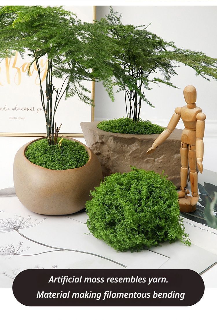 200g Artificial Light Green Filamentous Moss 3-Pack
