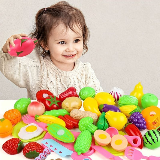 22-Piece Fruit And Veggie Cutting Toy Set (Random Assorted)