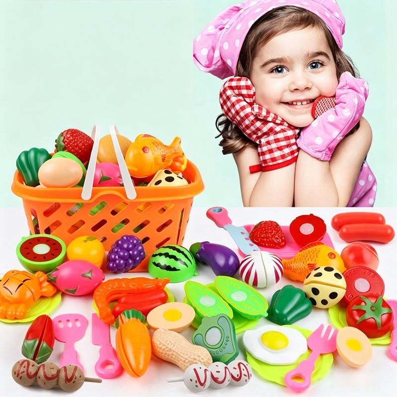 22-Piece Fruit And Veggie Cutting Toy Set (Random Assorted)