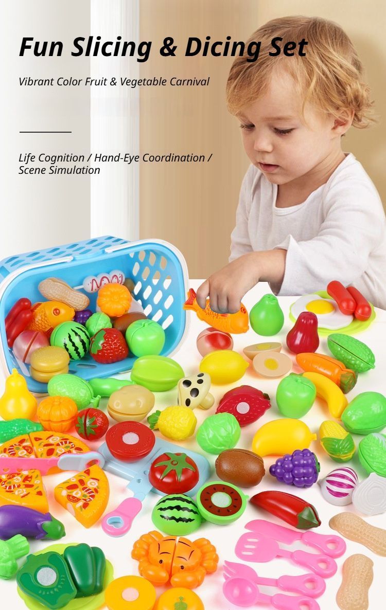 22-Piece Fruit And Veggie Cutting Toy Set (Random Assorted)