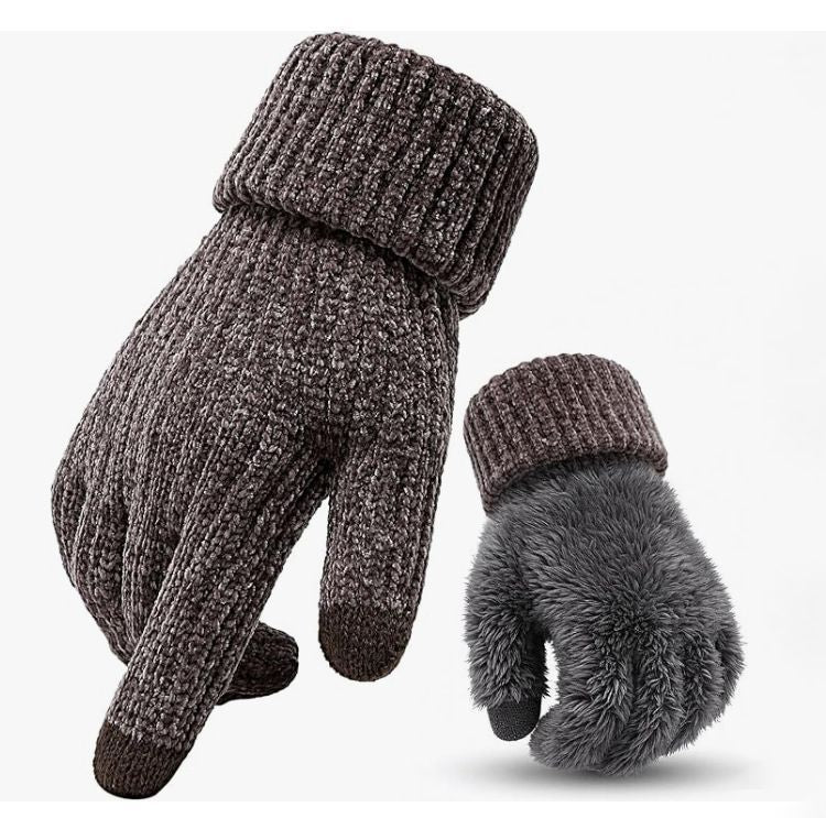 3-Pairs Double Layer Chenille Brown