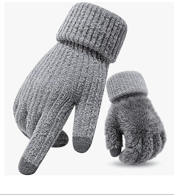3-Pairs Double Layer Chenille Gray
