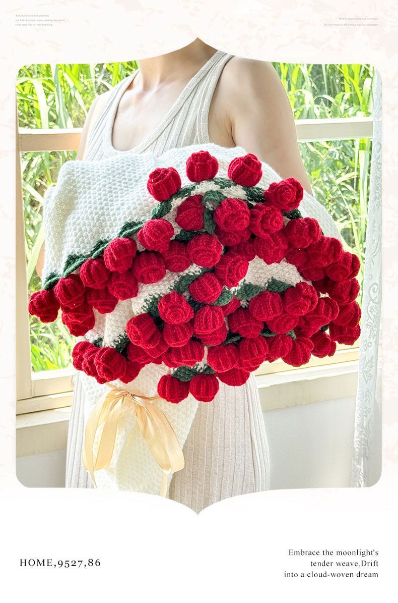 33 Red Rose Bouquet Blanket Diameter Approximately 80CM