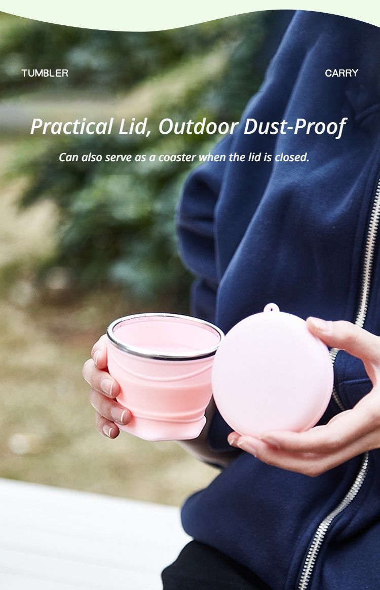 4Pcs Portable Folding Outdoor Water Cup - Light green