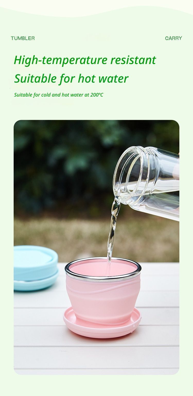 4Pcs Portable Folding Outdoor Water Cup - purple